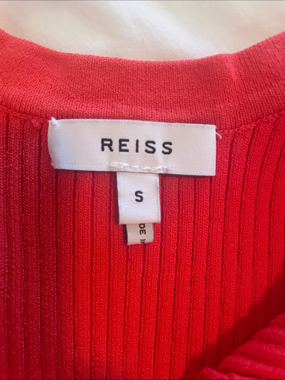 Reiss Sabrina Ribbed Scoop Neck Tank Top in Coral - Picture 3 of 7